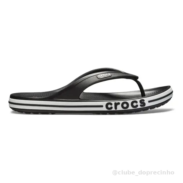 Chinelo Crocs Bayaband Flip Black/white