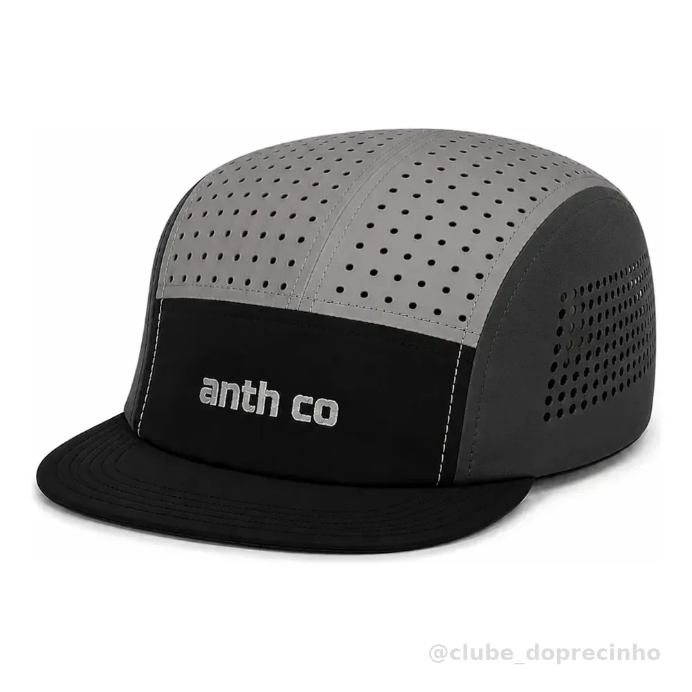 Boné Five Panel Esportivo Fresh Anth Co Respirável Unissex Cinza / Chumbo / Preto Único