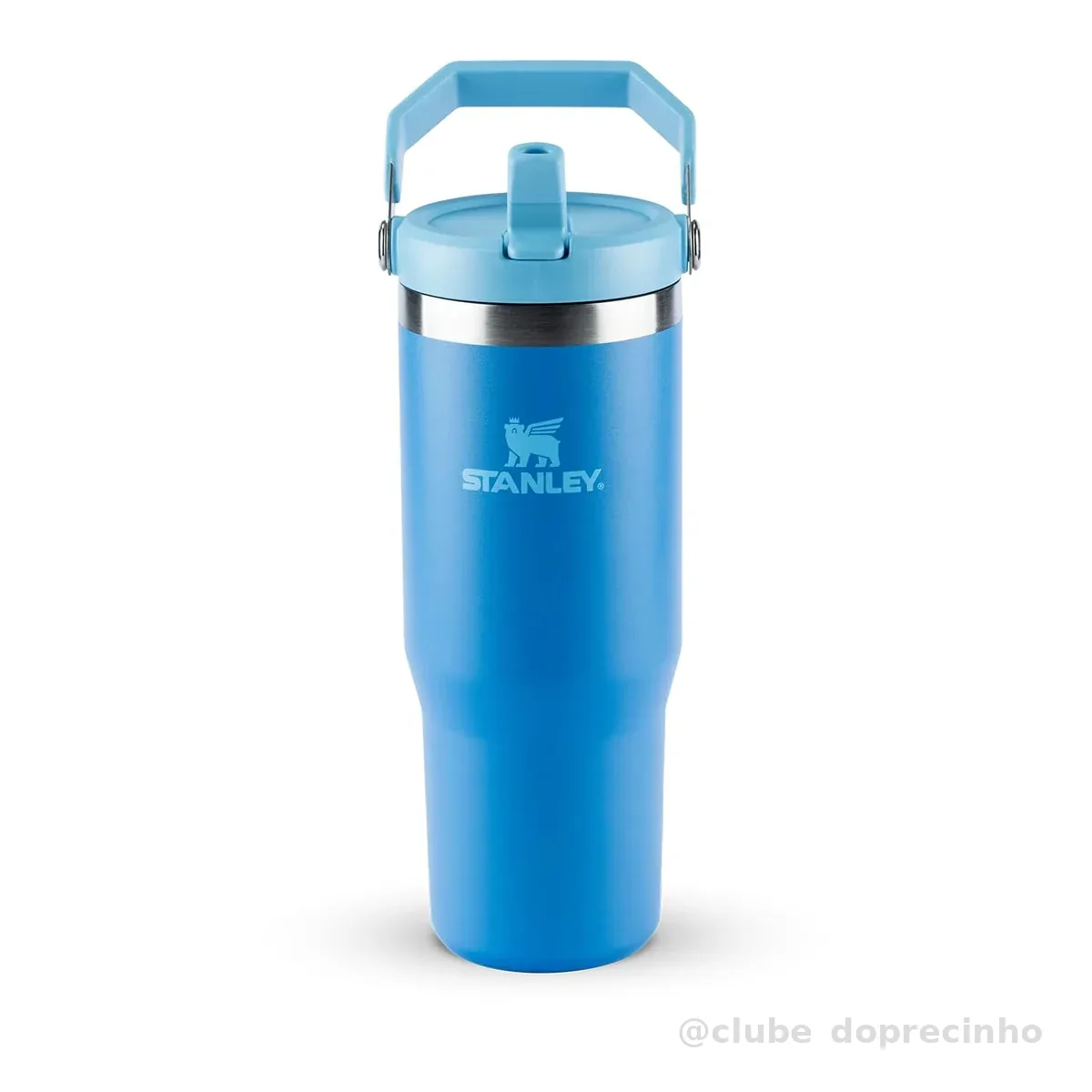 Stanley - Garrafa Térmica IceFlow Flip Straw Isolada em Aço Inoxidável e Reutilizável, Resistente a Vazamentos, 887 ml, Azure