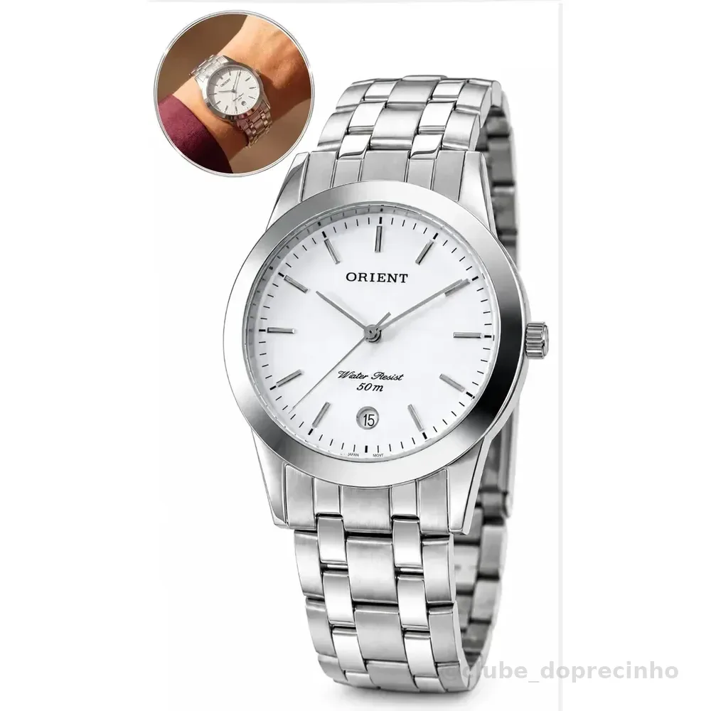 Relógio Orient Masculino MBSS1004A Prata Analógico Aço Inoxidável