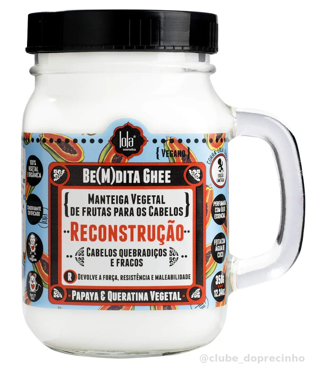 Bemdita Ghee Máscara Reconstrução Mamão 350g, Lola Cosmetics