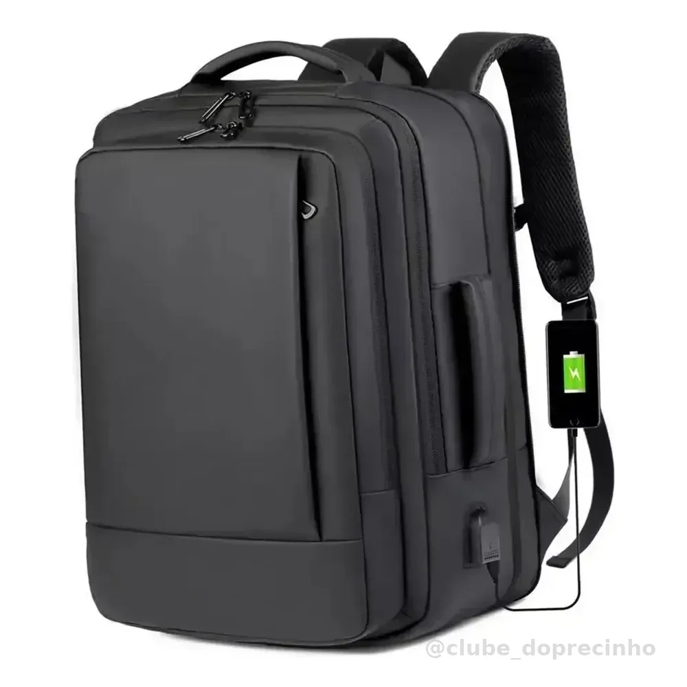 Mochila jiesipote À Prova D'água Reforçada Expansível Cor Preto