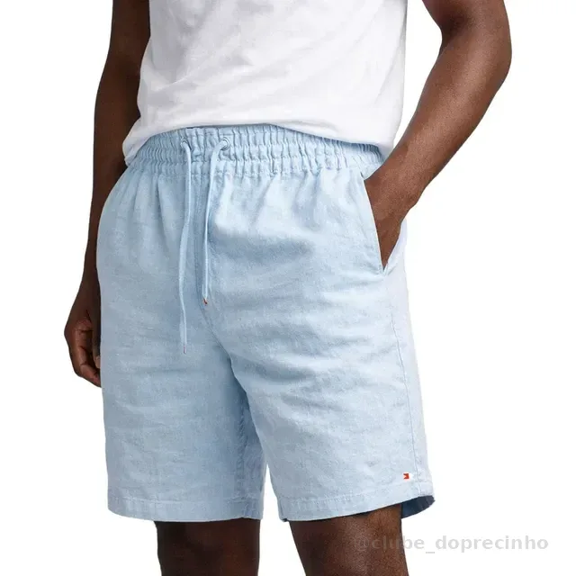 Shorts Linho Masculino Sandrini Casual Verão Confortável