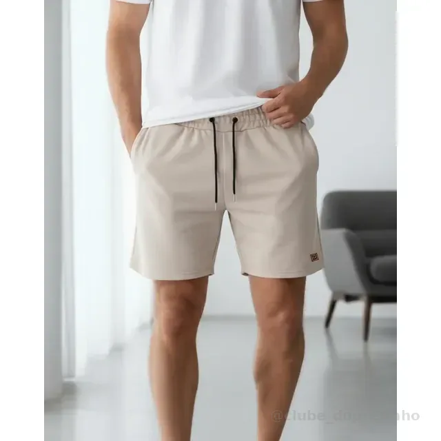 Bermuda Shorts Masculina Curta Casual Moletinho