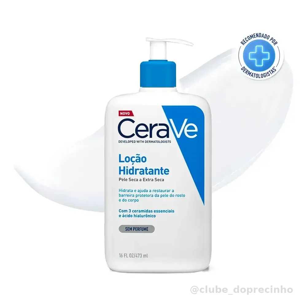 Loção Hidratante Corporal Sem Perfume, com Ceramidas Essenciais e Ácido Hialurônico, Textura Fluida CeraVe 473ml