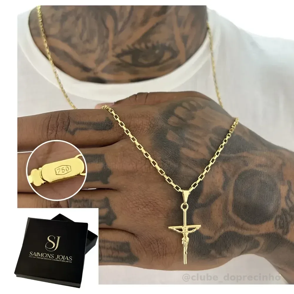 Corrente Masculino De Moeda Antiga + Pingente Nao Escurece Dourado