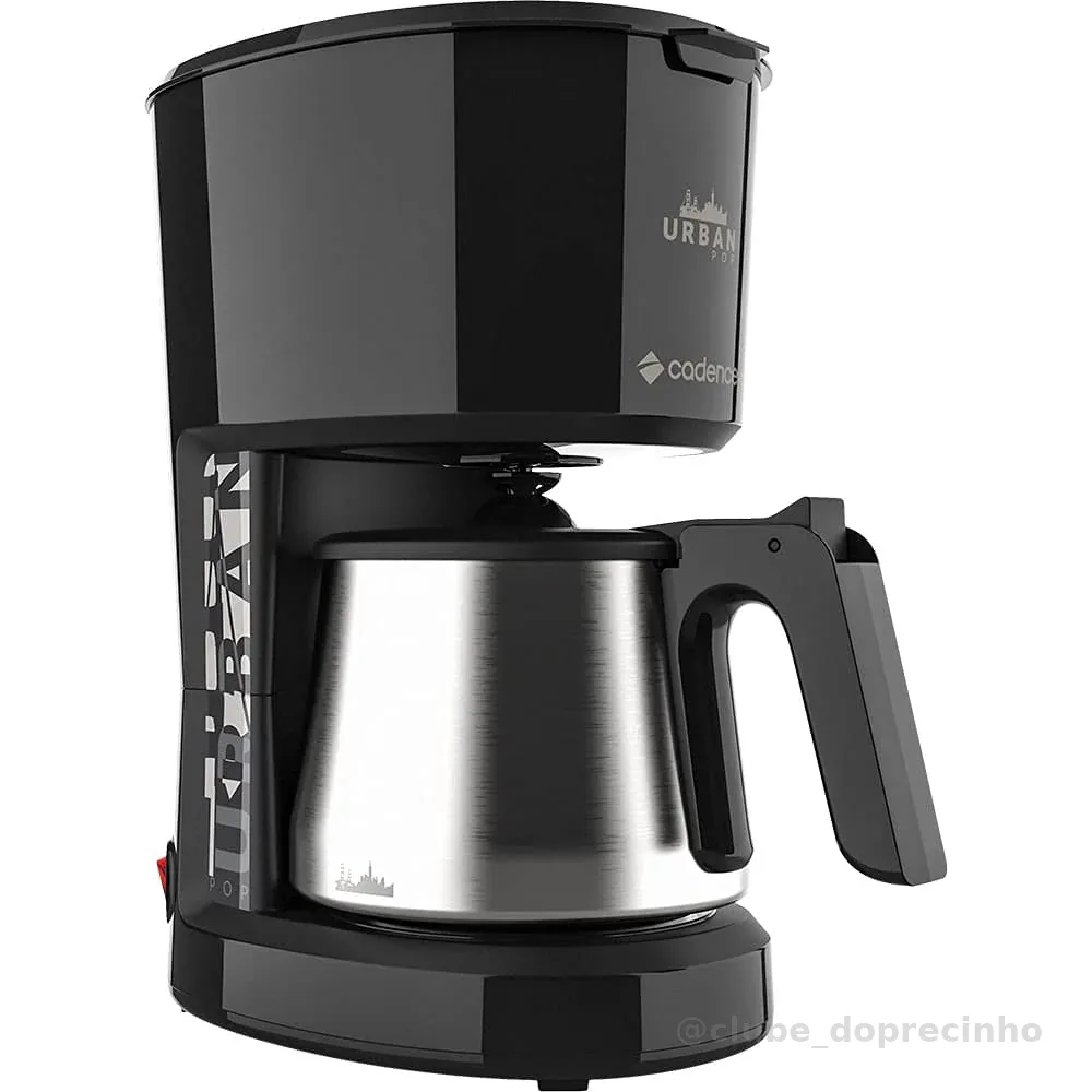 Cafeteira Urban Pop Preto/Inox, 110V, Cadence