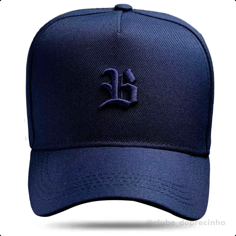 Boné Blck Brasil Snapback Aba Curva Logo B Básico Bordado Cor Azul-marinho Tamanho Un