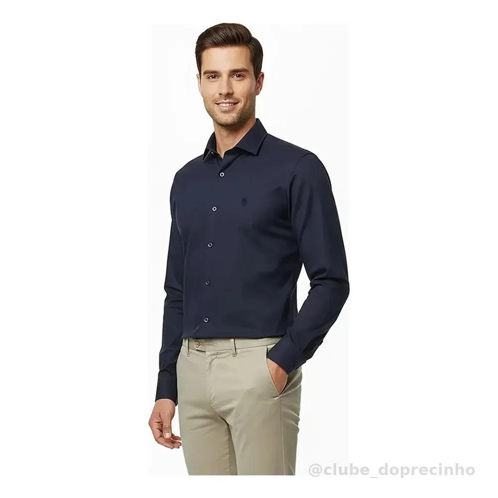 Camisa Masculina Slim Fit Polo Wear Marinho Gg