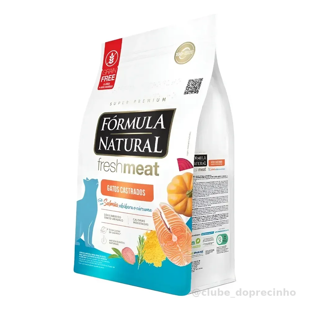 Ração Fórmula Natural Fresh Meat Gato Castrado Salmão 10,1kg