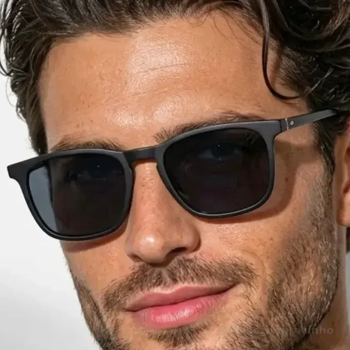 Oculos de Sol Masculino Quadrado Classico Premium Proteção uv400 Luxo Moda Old Retro vintage preto fosco Masculino Feminino Case Brinde