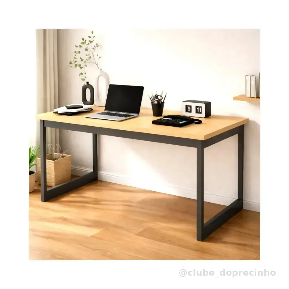 Mesa Escritório Industrial 150x60 Estrutura Ferro Reforçado Home Office