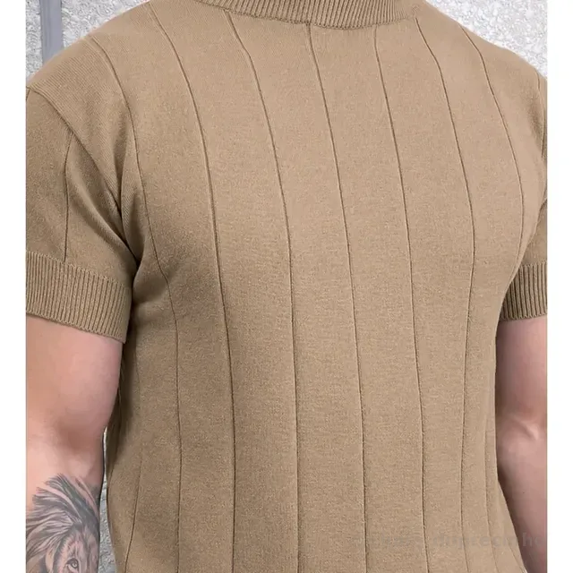 Camiseta Masculina Tricô Modal Premium Canelada Macia Social