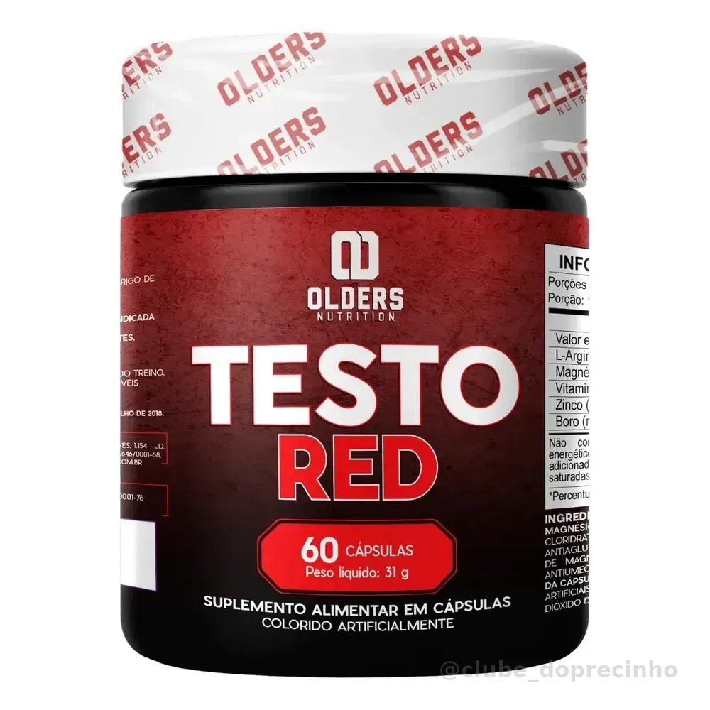 Testo Red Suplemento 60 Cápsulas Para Mais Energia Sem Sabor