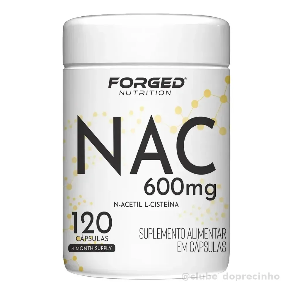 Nac 600mg N-acetil L-cisteína Antioxidante - Fórmula Com Máxima Concentração E Pureza 120 Cápsulas - Forged Nutrition