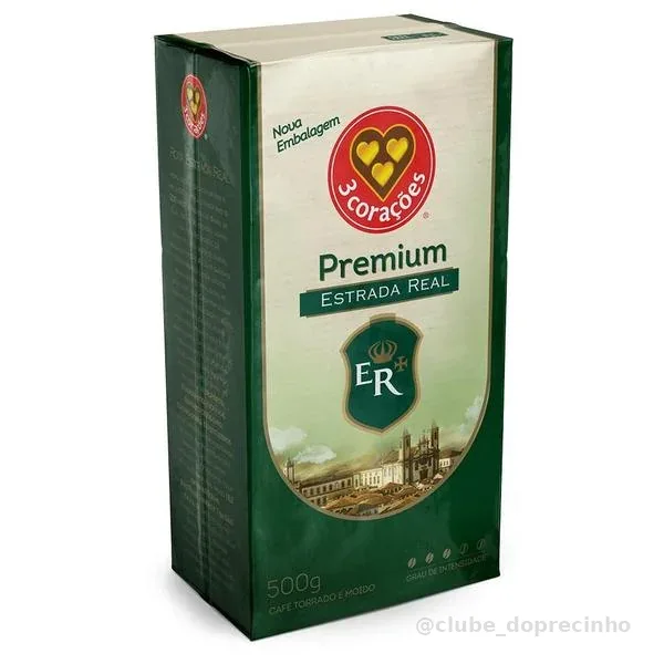 Café Torrado e Moído 3 Corações Estrada Real Premium a Vácuo 500g