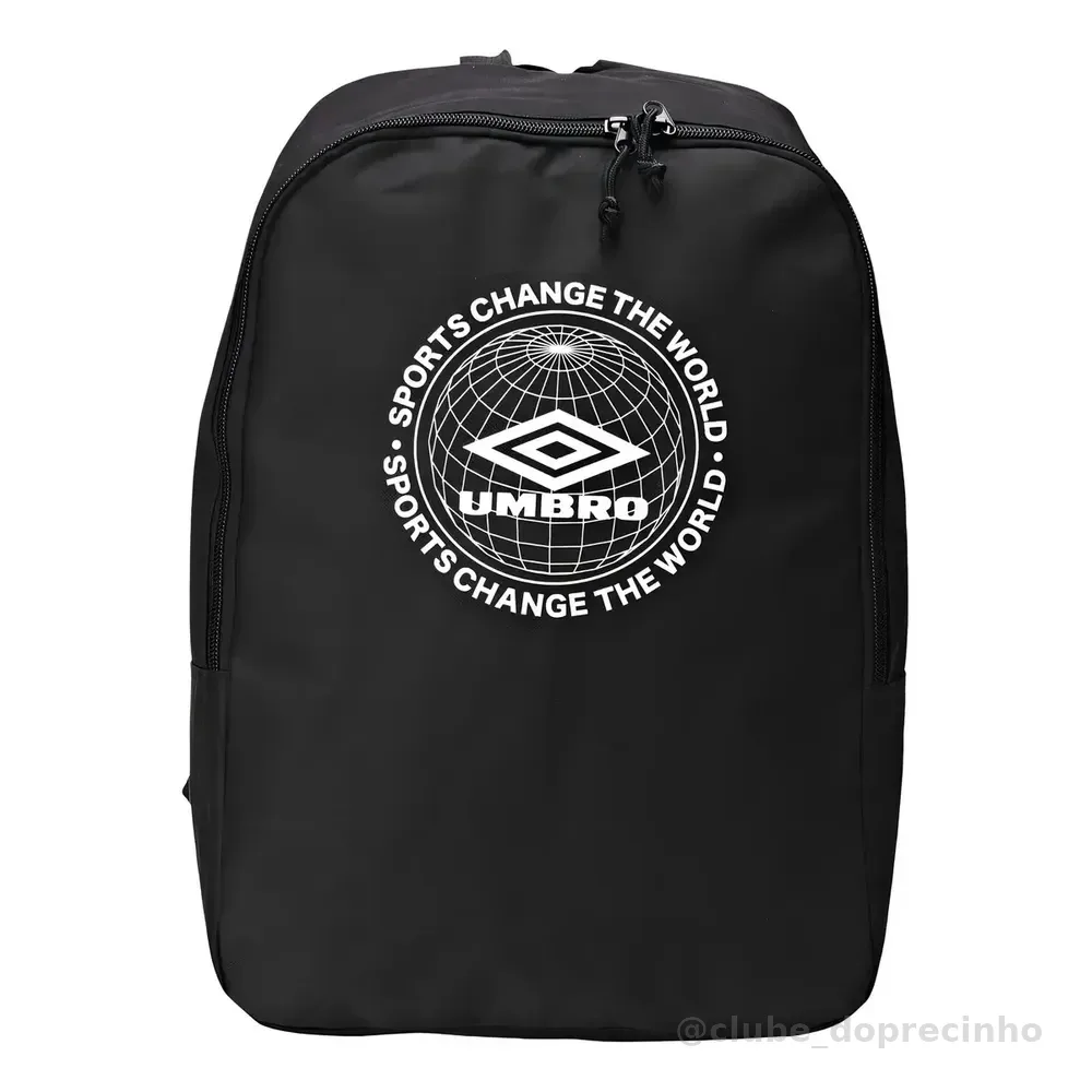 Mochila Masculina Umbro Change The World Preto Executiva Desenho Do Tecido Lisa