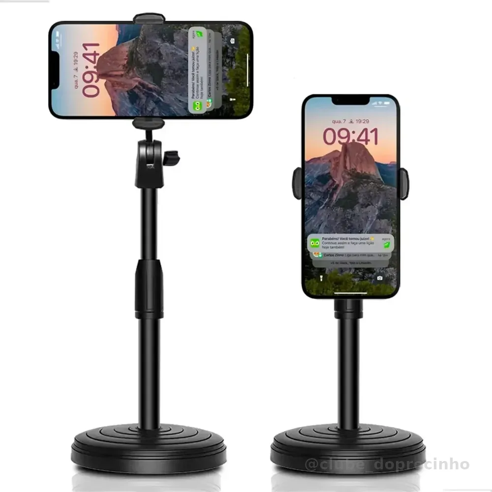 Suporte Apoiador De Celular Mesa Tripé Selfie Regulagem 360°