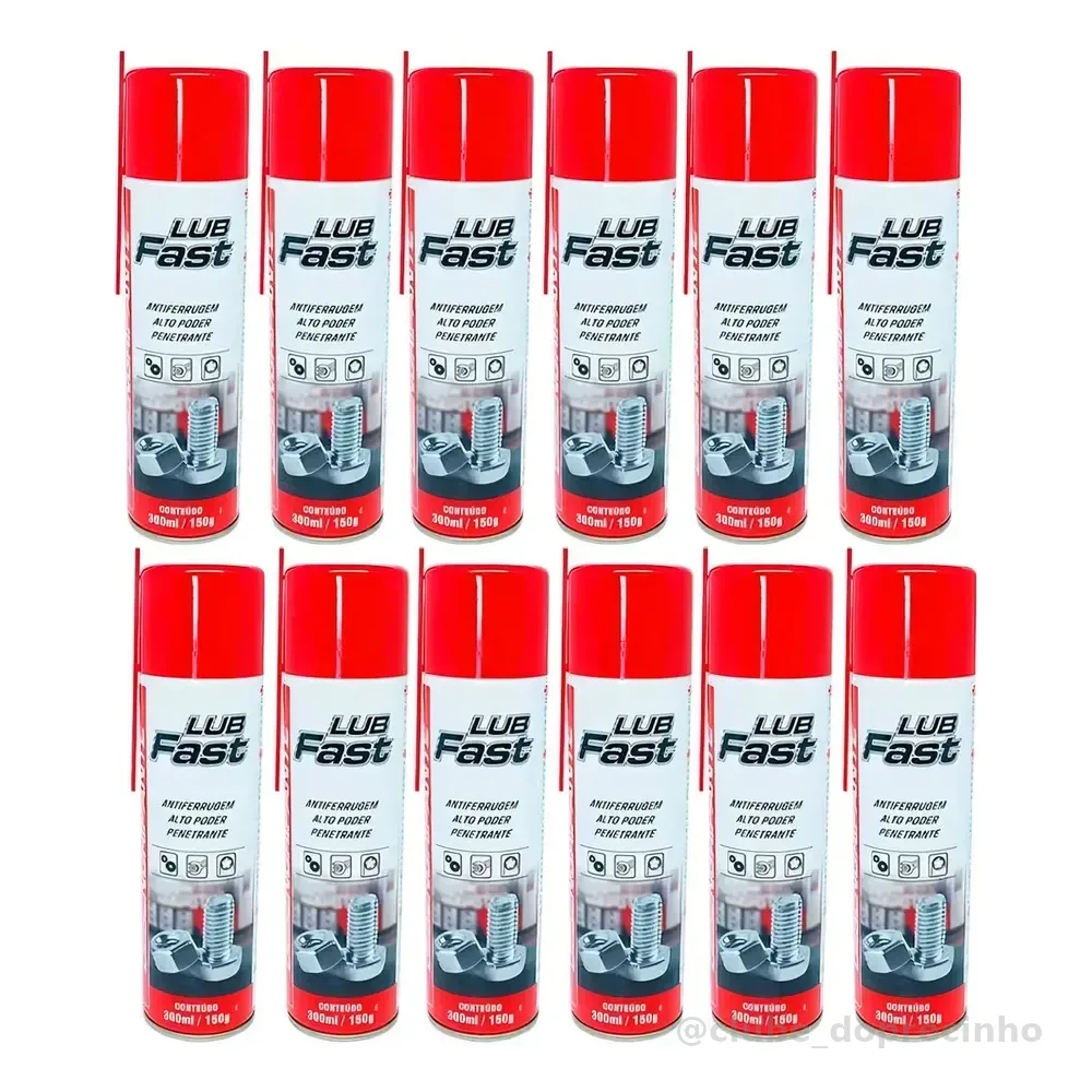 Kit Desengripante Spray 300ml 12 Unidades Te0001161 Lub Fast