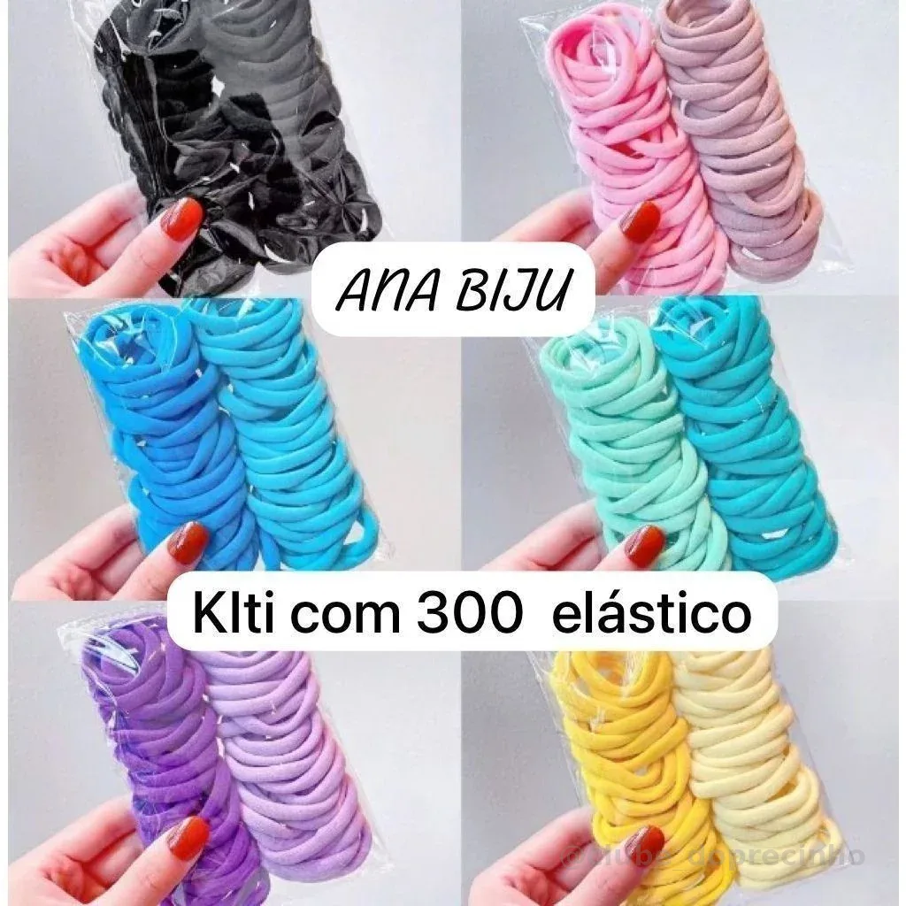 Kit 300 Xuxinha Elástico de Cabelo Xuxinha Criança Adulto Rabicó 300 Unidades-Grande-GUI ANA