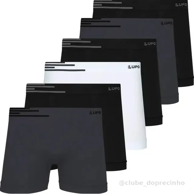 Kit 6 Cuecas Boxer Lupo Sem Costura Box Microfibra Original