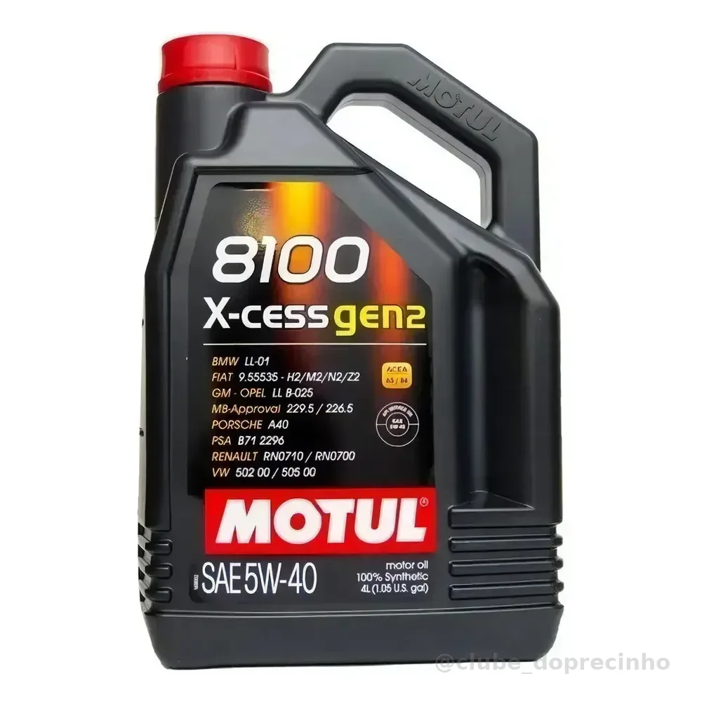 Óleo de motor Motul sintético 5W-40 para carro/caminhonete de 1 unidade x 4L