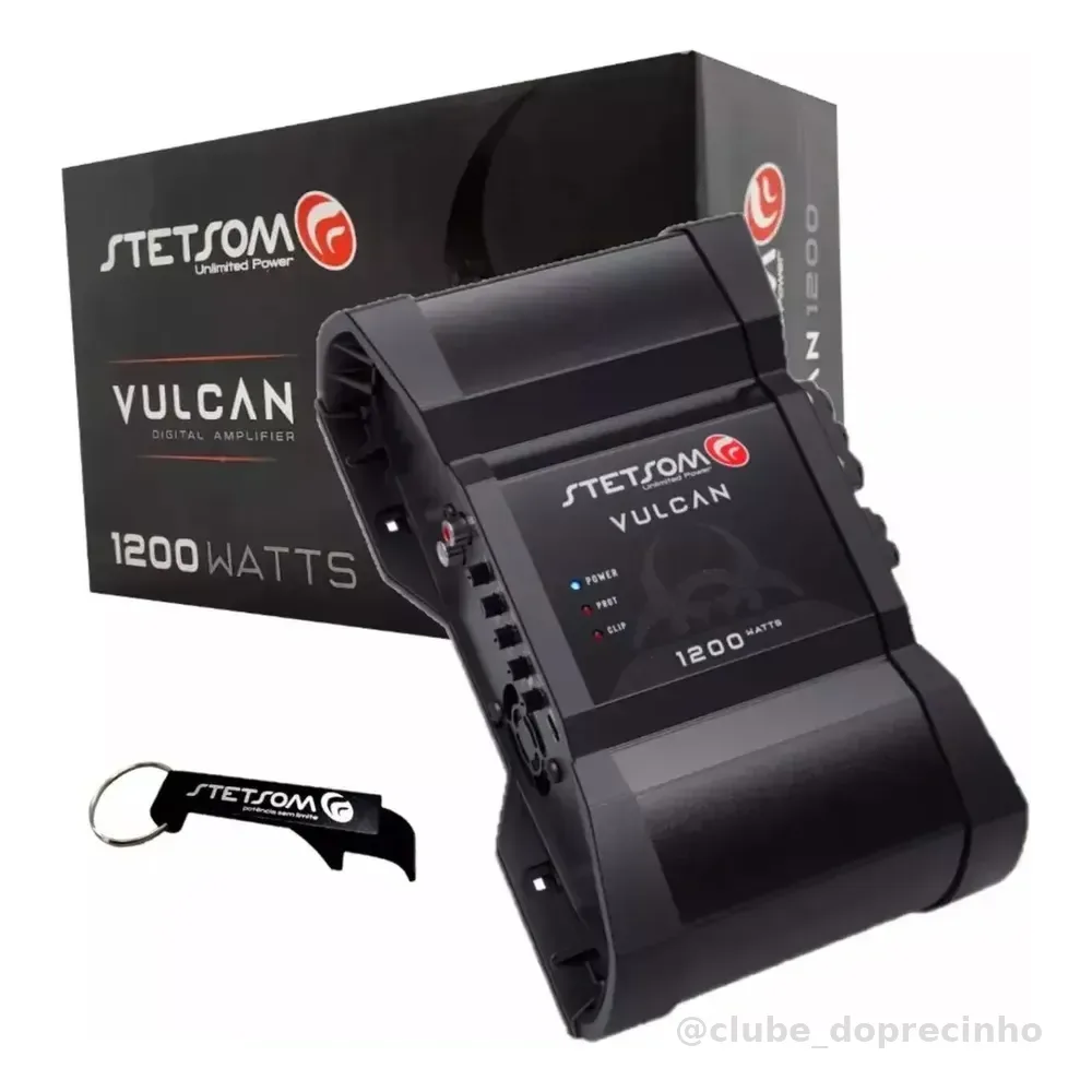 Modulo Vulcan 1200w Stetsom 1 Canal 2 Ohms Amplificador Novo Preto