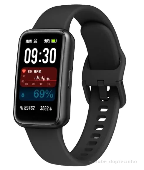 Smartband Inteligente Prova D'Água Smartwatch Relógio FB057 para Homens e Mulheres, Preto