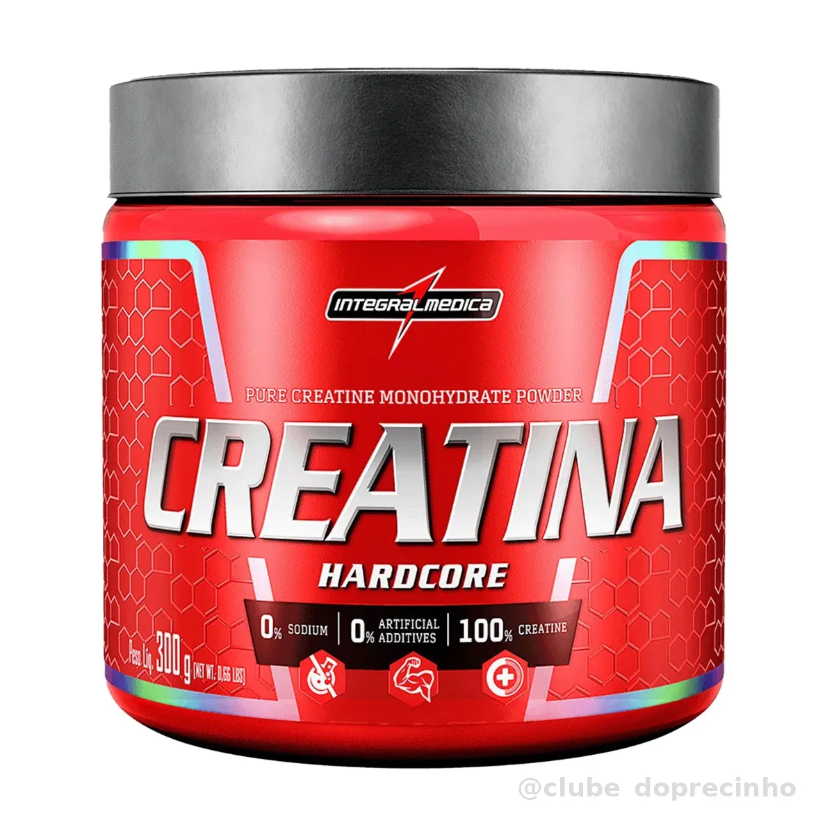 Integralmedica Creatina em Pó Hardcore 100% Pura e Monohidratada 300g | Auxilia no ganho de força