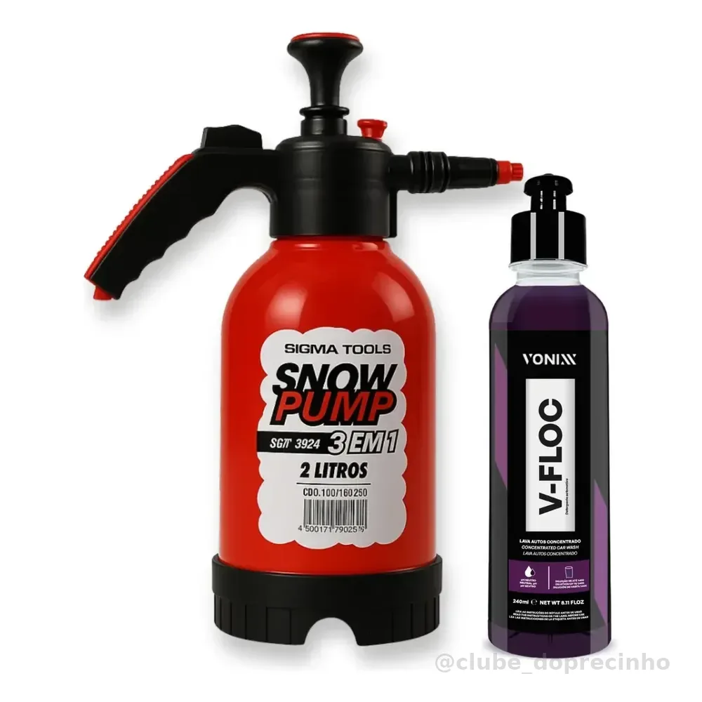 Snow Foam 2 Litros Shampoo Vonixx Kit Limpeza Automotica Profissional V-floc 500 Ml