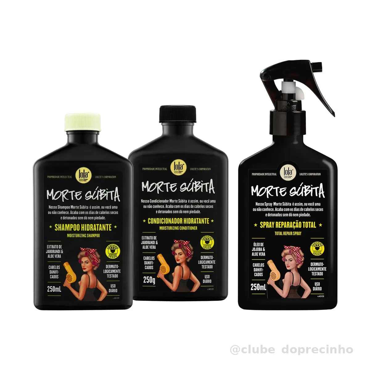 Kit Morte Súbita (Shampoo + Condicionador + Spray Reparaçao) - Lola From Rio