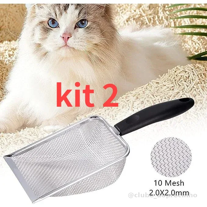 Pá Higiênica De Areia para Gatos Peneira Coletora Aço Inox JH