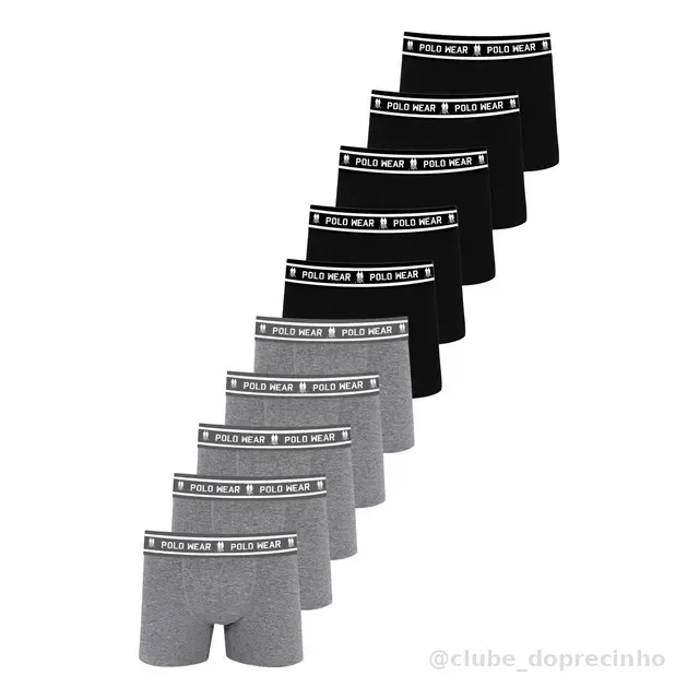 Kit 10 Cuecas Algodão Polo Wear Sortido