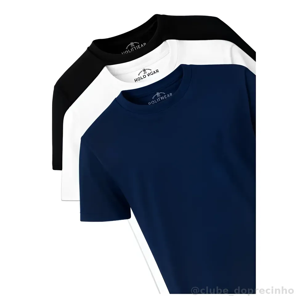 Kit 3 Camisetas Masculinas Polo Wear Sortido 1 G Lisa