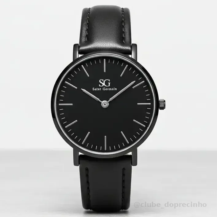 Relógio Masculino Saint Germain Murray Full Black de Couro Sintético Preto