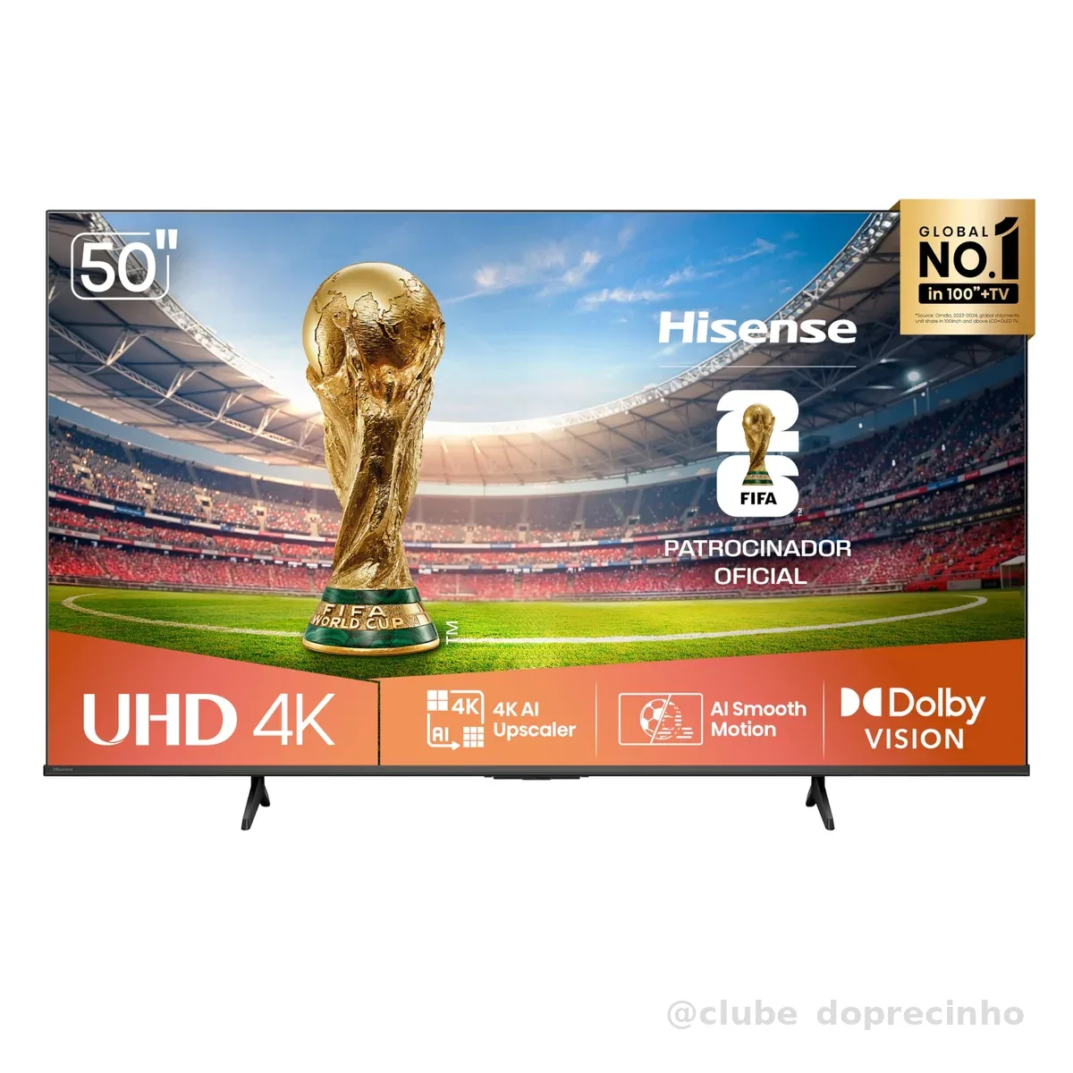 Hisense Smart TV 4K 50" Polegadas 50A6NV com Dolby Vision, HDR10, HLG, Dolby Gaming, Film Maker, DTS Virtual X, Compatibilidade Alexa e Google Home