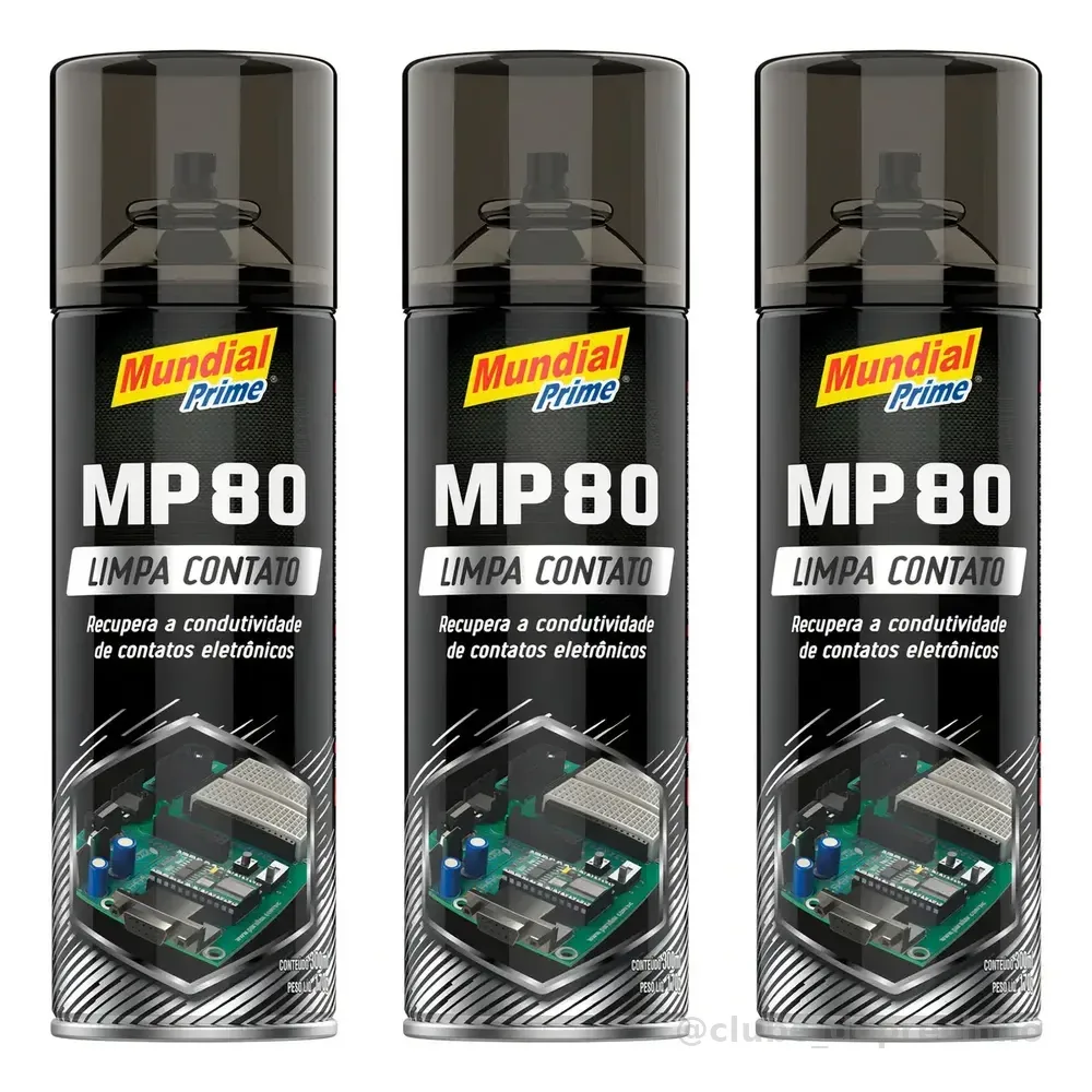 Kit 03 Uni Limpa Contato Elétrico Eletronico Mundial Prime