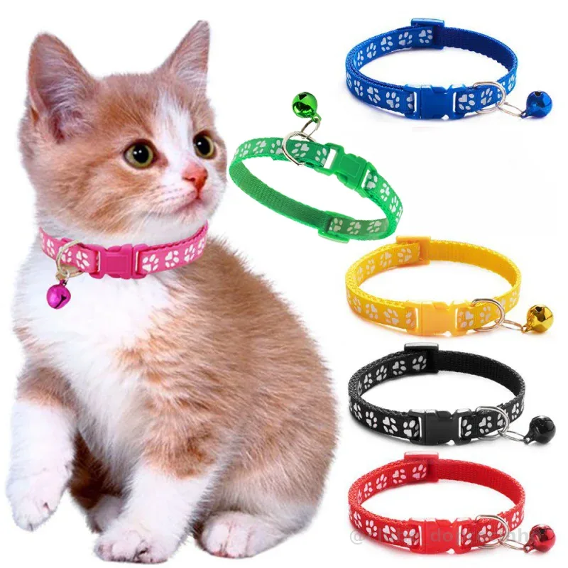 Coleira Ajustável Para Animais De Estimação PawBliss Com Sino , Colar De Nylon Cães E Gatos Raças Pequenas , Poodle De P