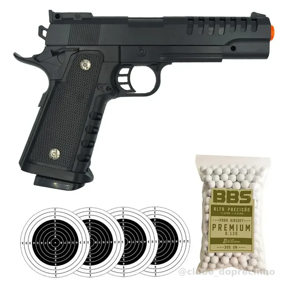 Pistola Airsoft Rossi 1911 V301 Spring Vigor M1911 Bbs 6mm Preto 6 Mm