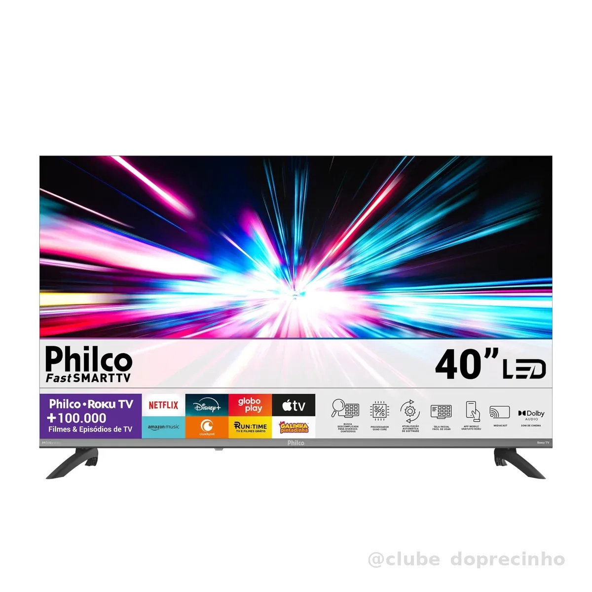 Smart TV 40" Philco Roku TV HDR10 Dolby Áudio P40CRA