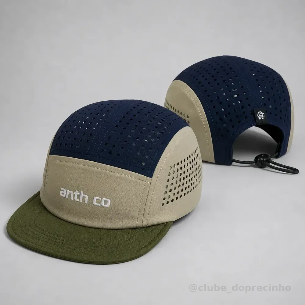 Boné Anth Co Aba Maleável Corrida Treino Impermeável Fresh Azul / Areia / Verde Un