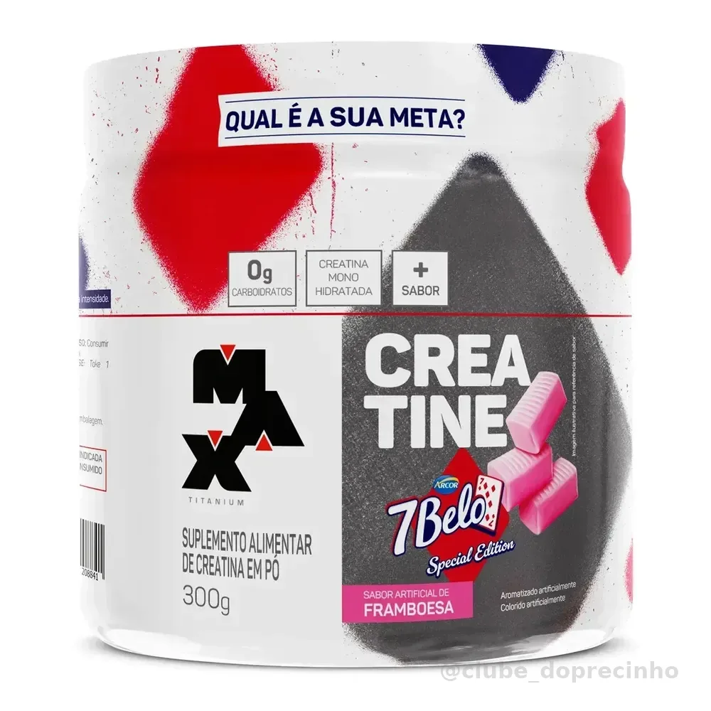Creatina 7 Belo 300g Creatina Monohidratada Sabor Framboesa Força Energia Alta Performance Treino