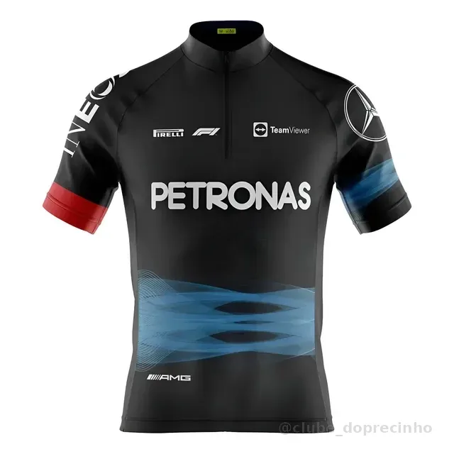 Camisa Ciclismo Masculina Pro Tour Petronas Preta Uv 50+