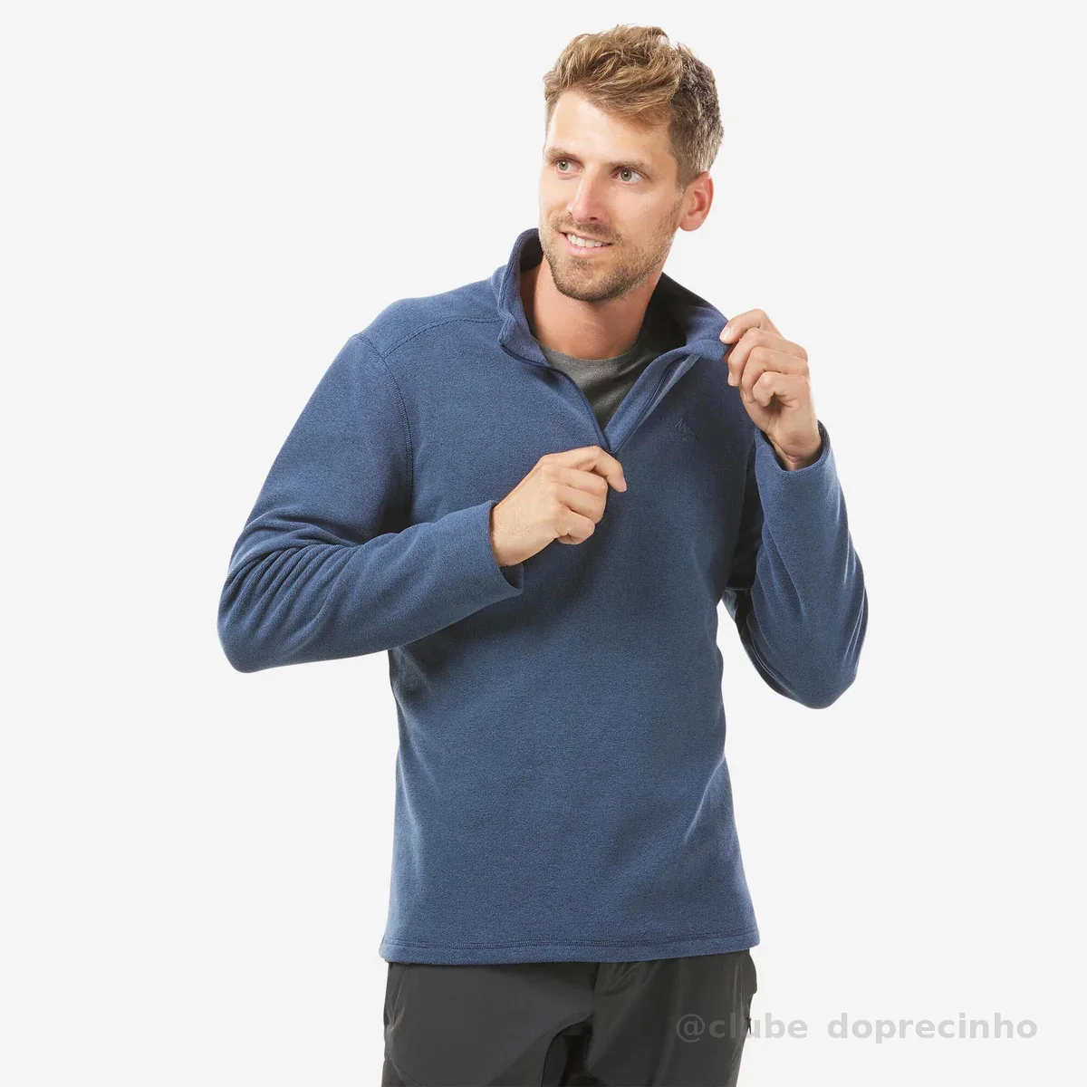 Blusa Fleece Masculina de Trilha MH100 Quechua Azul