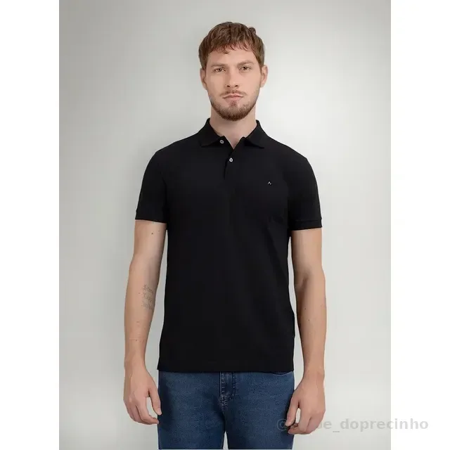 Camiseta Polo Aramis Masculina Basic Piquet Preta