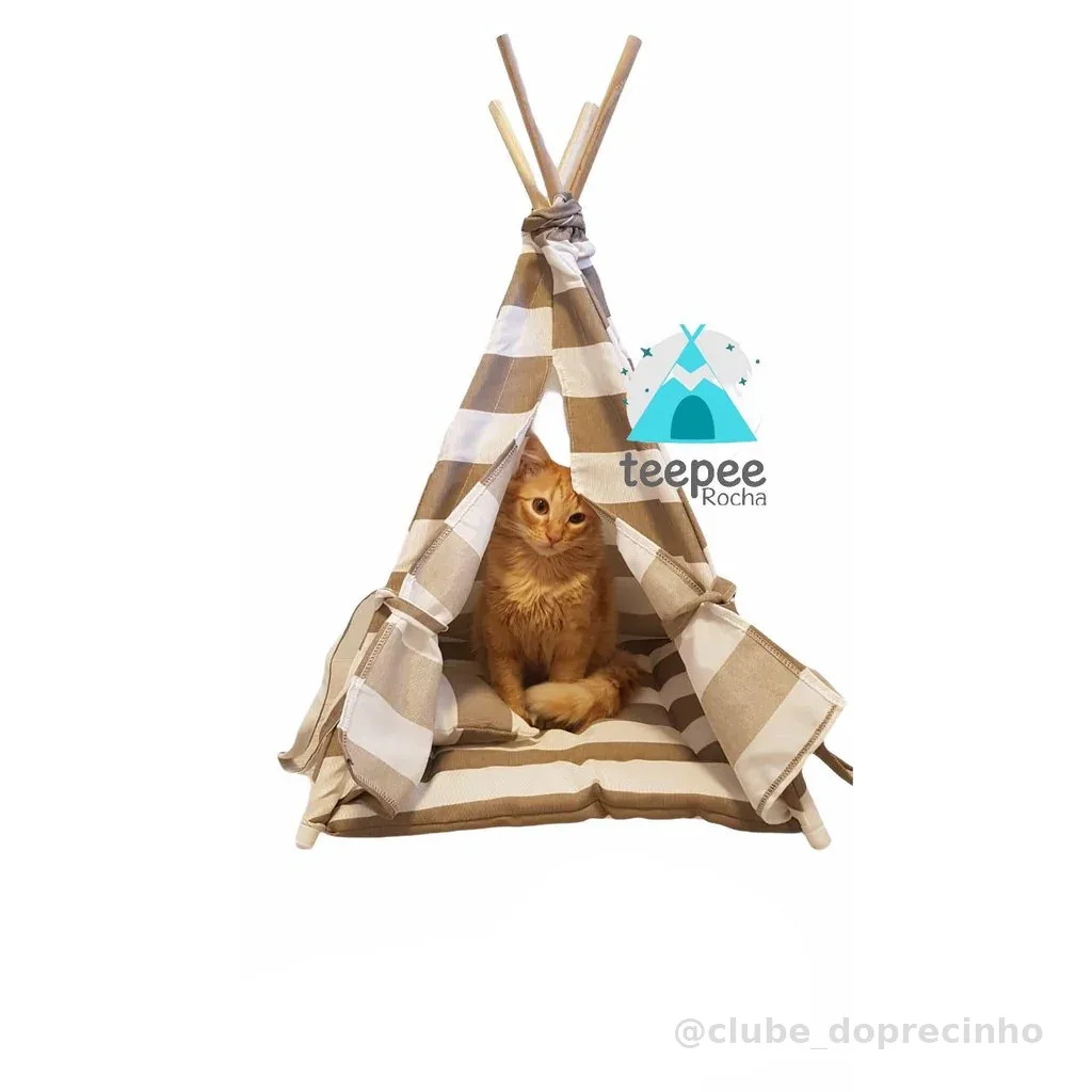 Toca cabana tenda casinha pet cães e gatos bege P