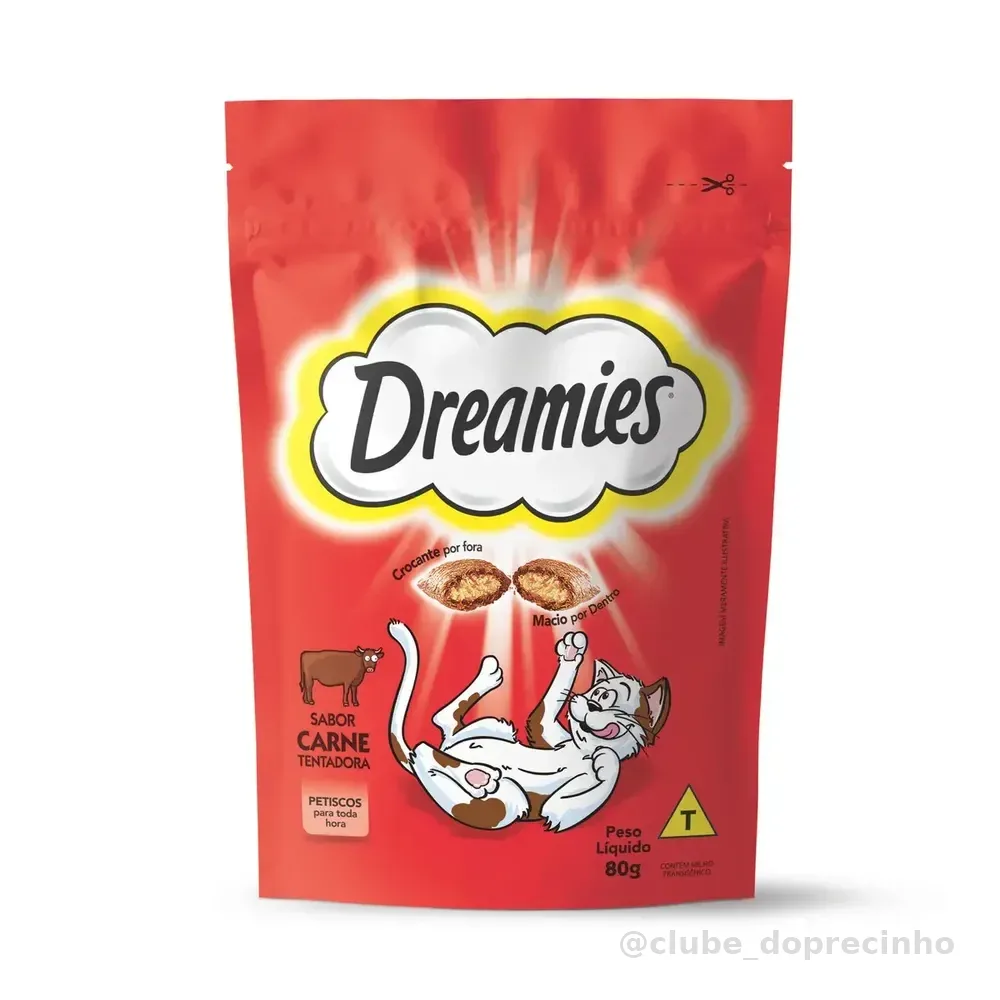 Petisco Dreamies Carne Gatos Adultos 80g