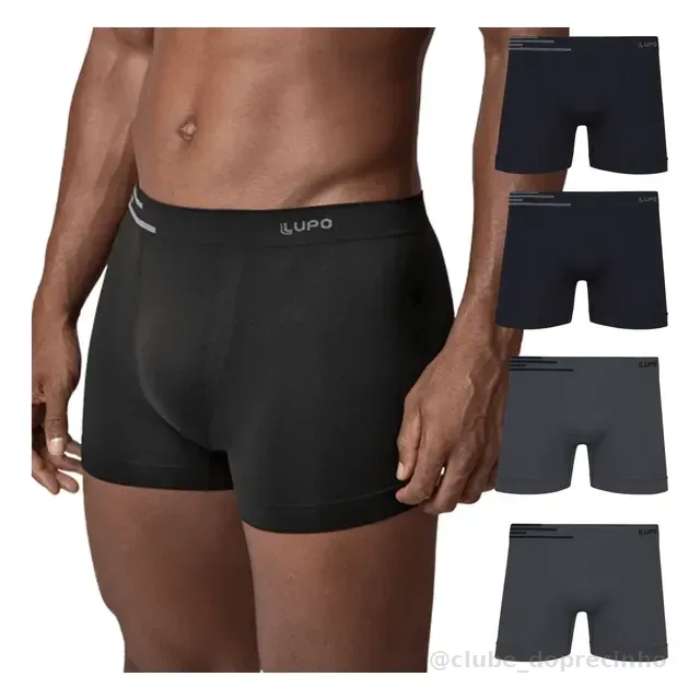 Kit 4 Cuecas Lupo Boxer Poliamida Box Sem Costura Original