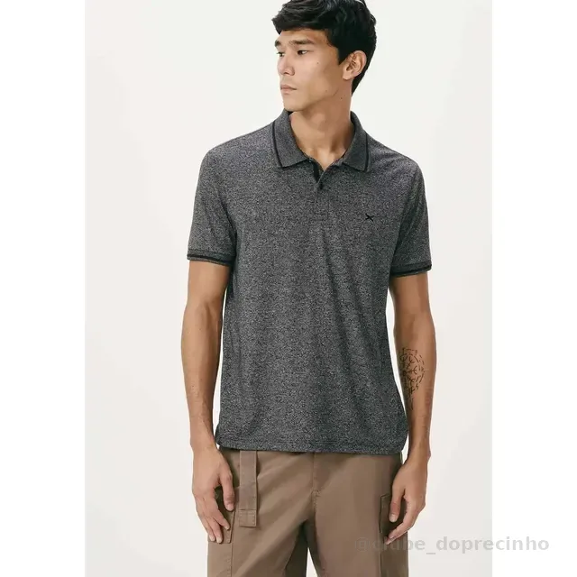 Camiseta Camisa Gola Polo Masculina Hering Malha Texturizada