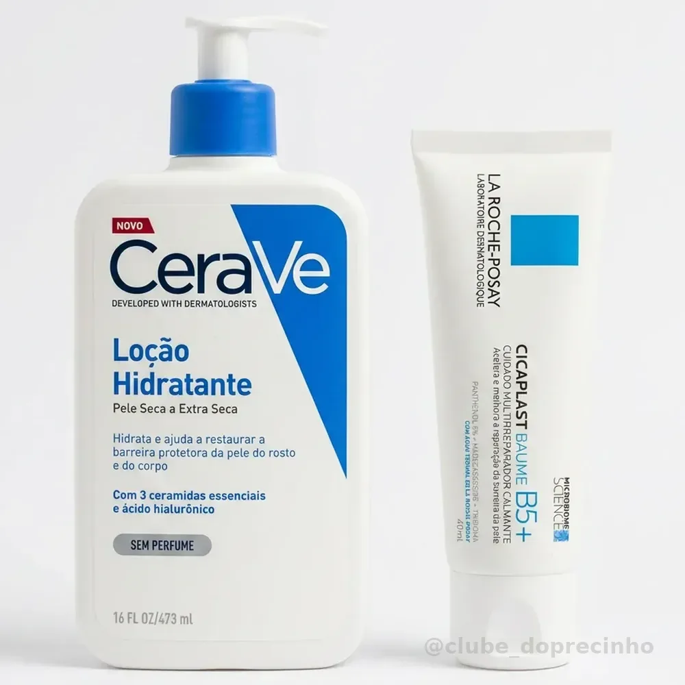 Kit Skincare Hidratante + Reparador: Cerave 473ml + La Roche-posay Cicaplast 40ml